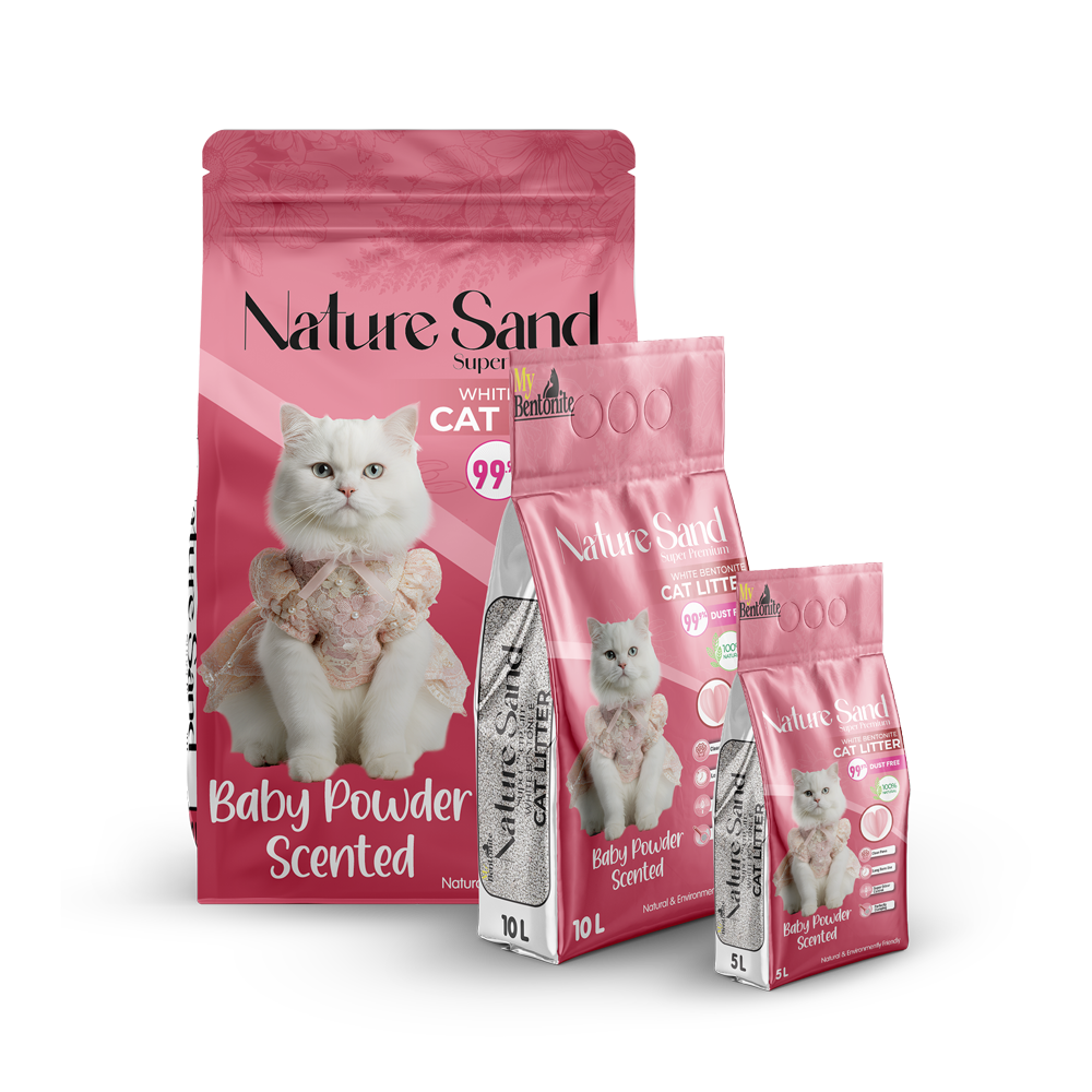 Naturesand white bentonite clumping cat litter packaging