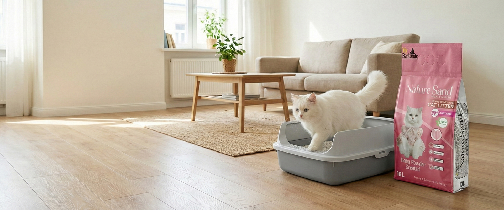 Naturesand bentonite cat litter produced for private label customers