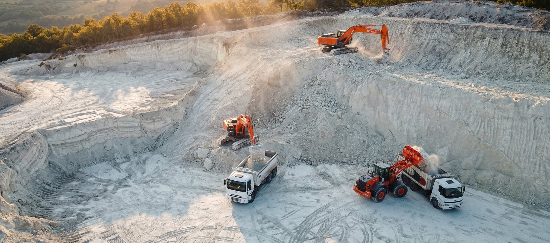 Aerial view of the MyBentonite white bentonite mine in Fatsa, Ordu, Türkiye