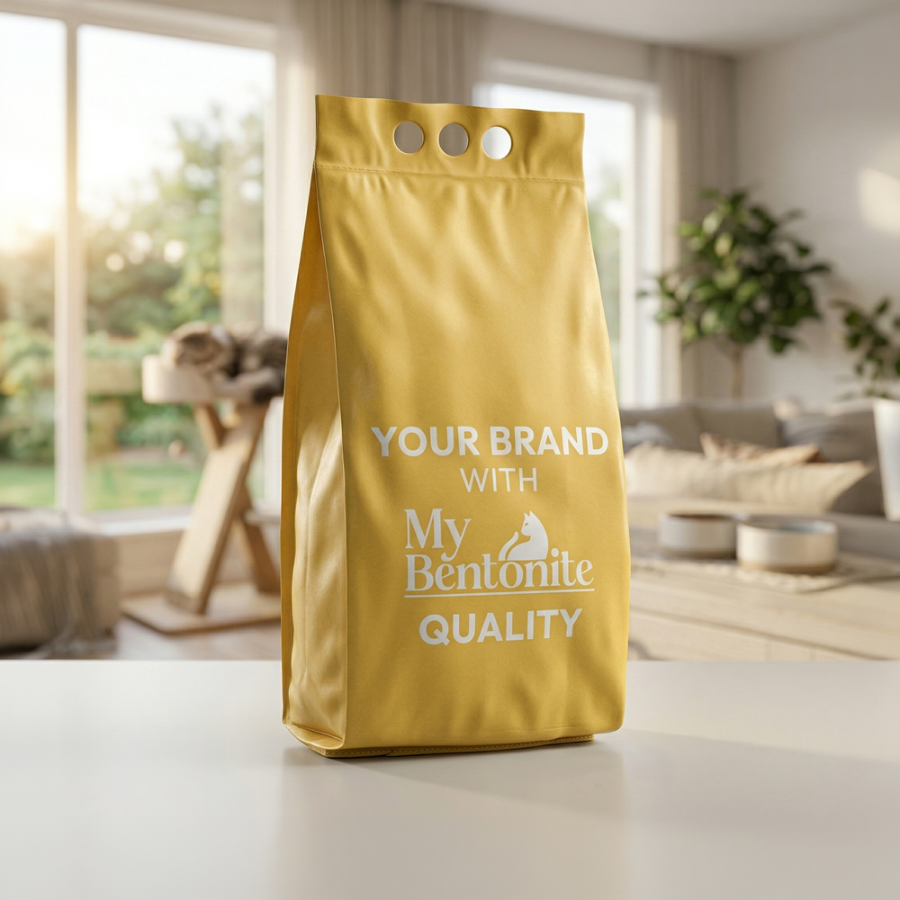 Private label cat litter production in Türkiye with customer branding